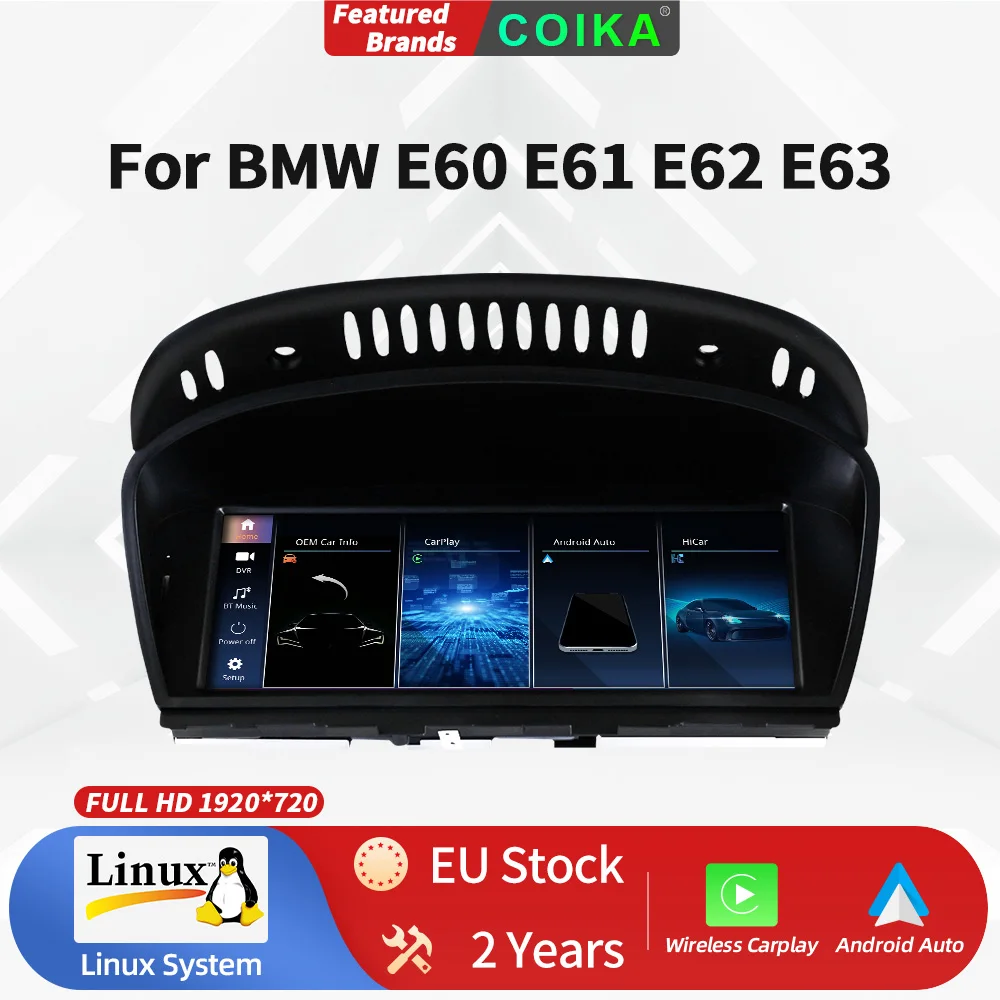 COIKA HD Touch Screen 8.9'' Linux For BMW E60 E92 CCC Car Display Multimedia Radio Car Video Player Head Unit