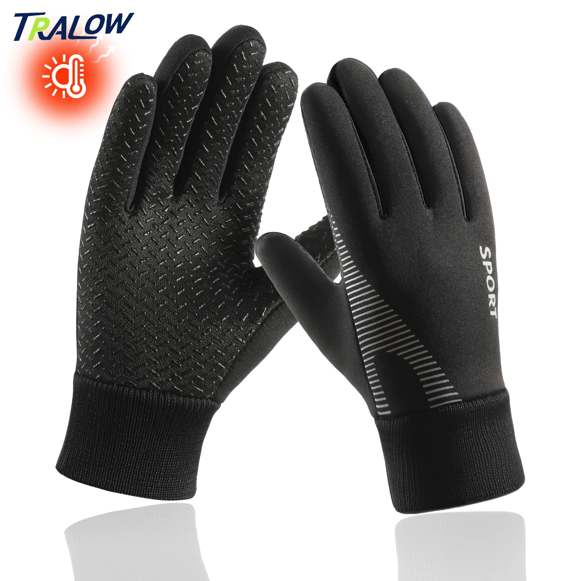 

TRALOW Kids Thermal Winter Gloves-Cold Weather Skiing Cycling Snowboarding with Elastic Wrist Closure Non-Slip Grip Durable