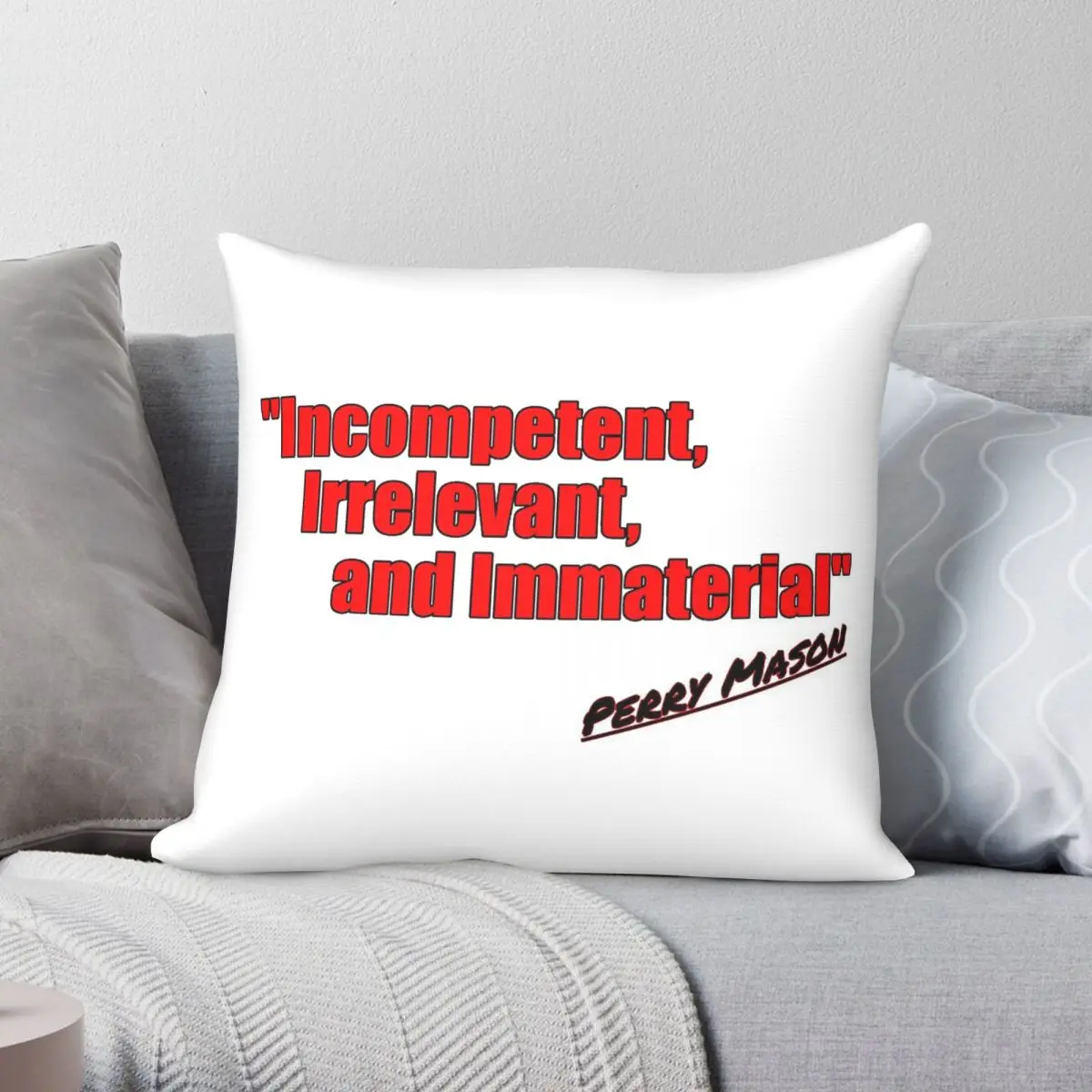 Perry Mason Famous Objection Square Pillowcase Polyester Linen Velvet Creative Zip Decor Pillow Case Sofa Cushion Cover