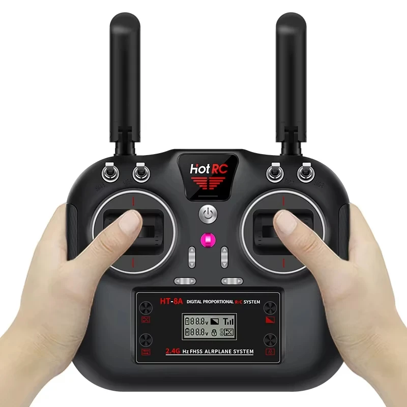 Hotrc Hot RC HT-8A HT-8B 2.4G 8CH Transmitter FHSS & 8CH Receiver With Box For FPV Drone RC Airplane RC Model