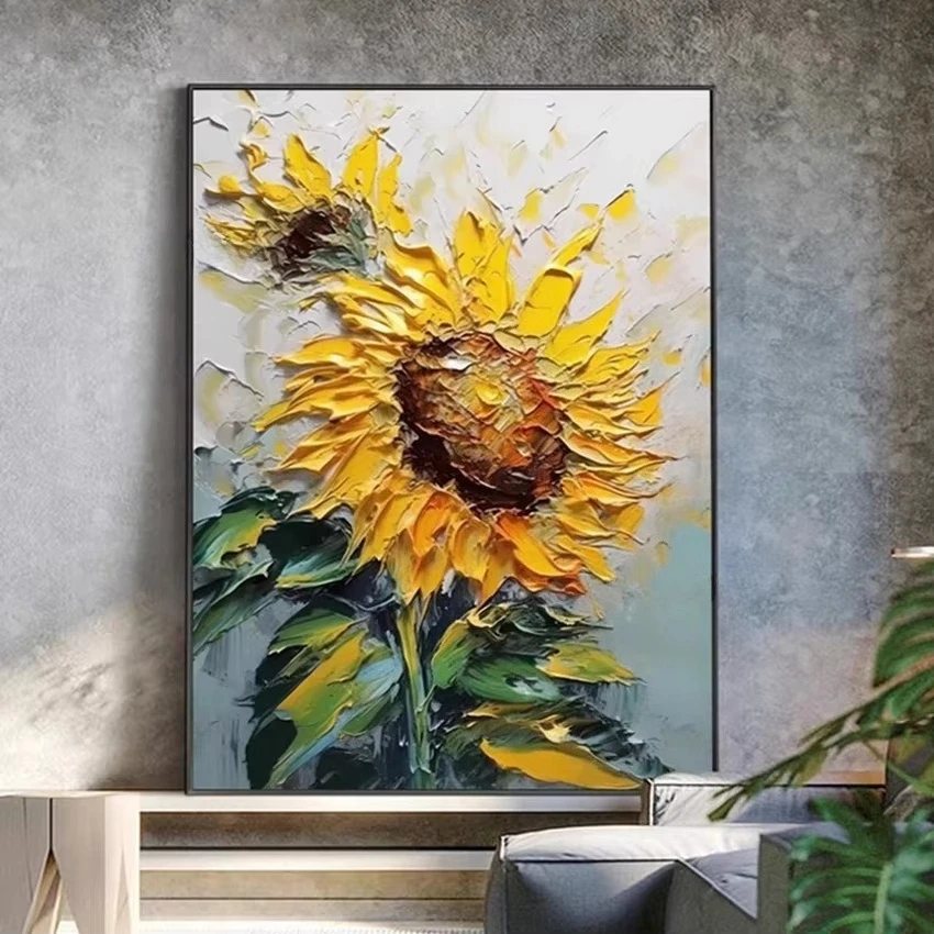 Oil Painting By Numbers  Kits Sunflower Mural Number Drawing Canvas DIY Pictures By Numbers Home Decor