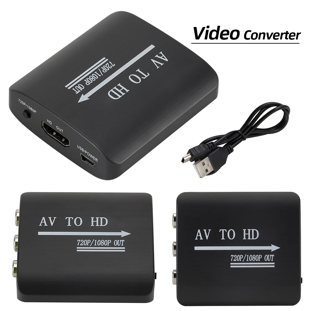 HD 1080P AV To HDMI-Compatible CVSB L/R Video Converter Support PAL Video Box Converter for N64 Wii PS1/2/3 Xbox One SNES Etc