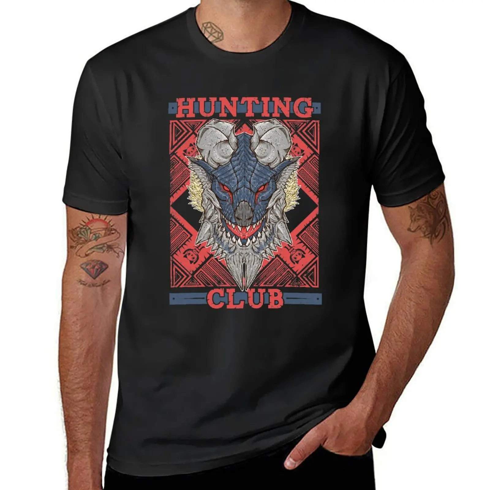 Hunting Club: Stygian Zinogre T-Shirt plus sizes quick-drying shirts graphic tees summer top mens graphic t-shirts