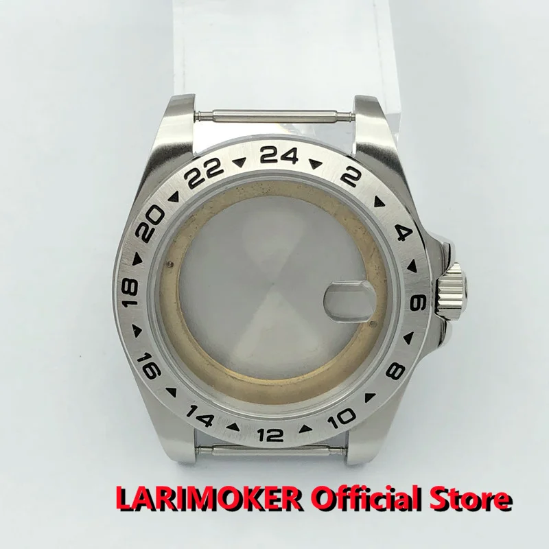 

LARIMOKER 43mm 2 Look Silver Watch Case Sapphire Glass fit ETA 2836 3804 Miyota 8215 series DG 2813 NH35 NH39 Movement