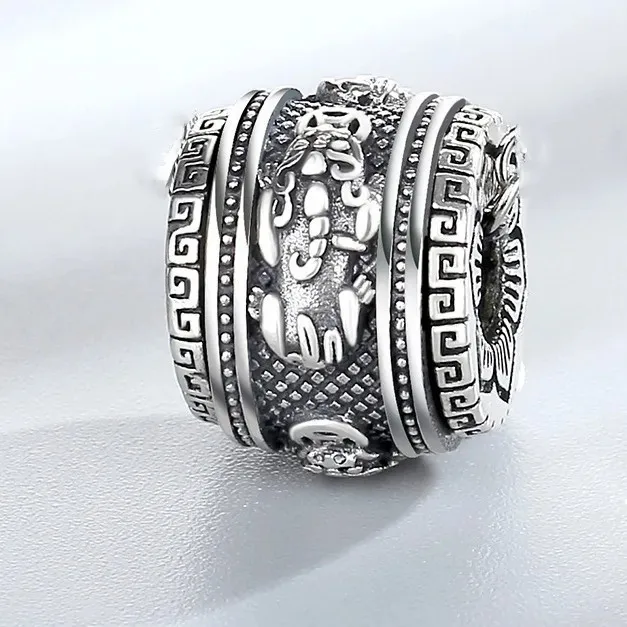 

New Brave Necklace Men's Pendant Tide Retro Clavicle Chain Can Turn Beads to Make Old Rope Pendant Accessories