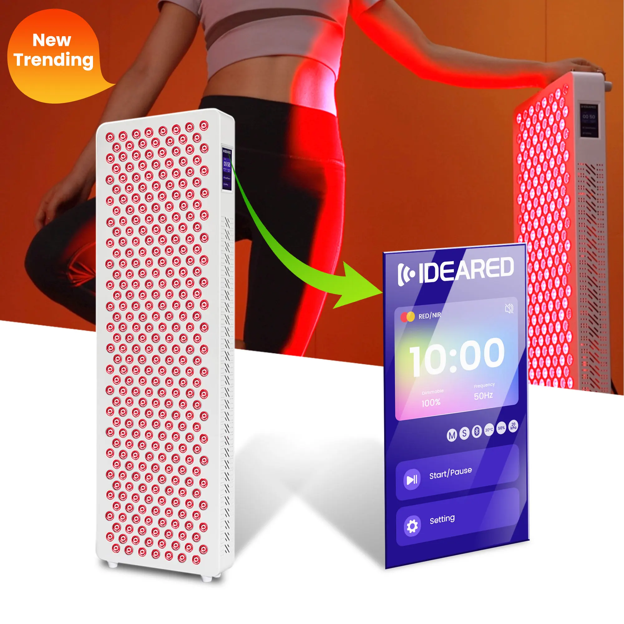 RL300MAXPT Touch Screen Pulse Mode 300pcs LED staffa multifunzionale dispositivo lampada a infrarossi per tutto il corpo pannello di terapia della luce rossa