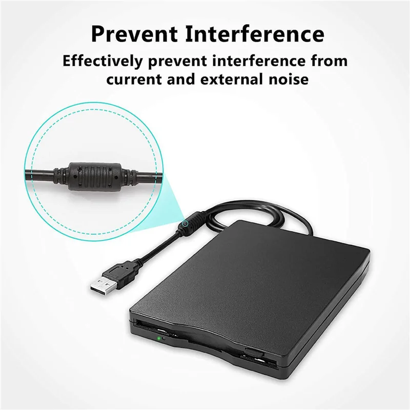 2X USB Floppy Disk Reader Drive 3.5In External Portable 1.44 MB FDD Diskette Drive For Windows 7 8 2000 XP Vista PC