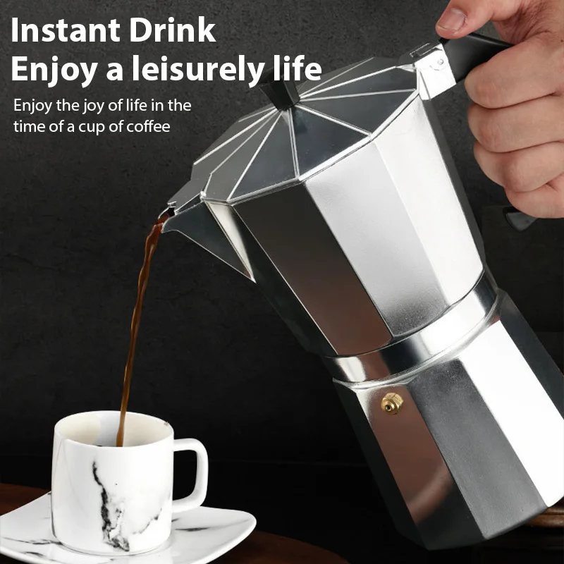 الألومنيوم غلاية قهوة لاتيه Percolator المنزل الإيطالية مثمنة موكا إبريق قهوة مكتب السفر في الهواء الطلق التخييم إسبرسو براد شاي