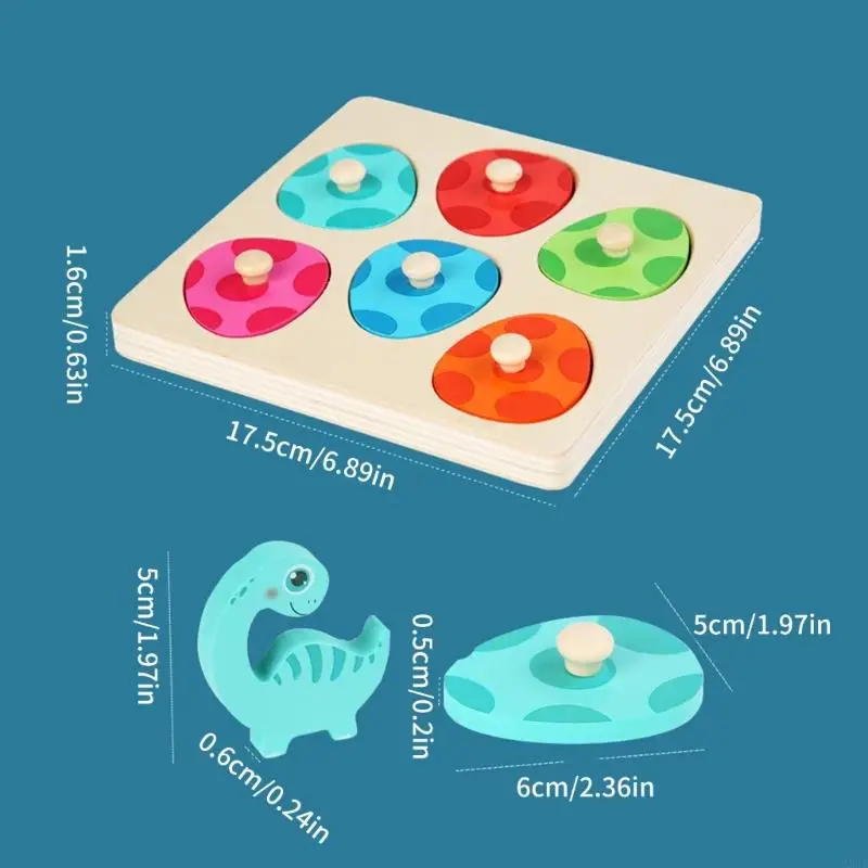 Dinosaur Eggs Puzzle Multilayer PEG PEG TOOY لطفلي يعزز الفضاء التفكير المنطقي المهارة A2UB