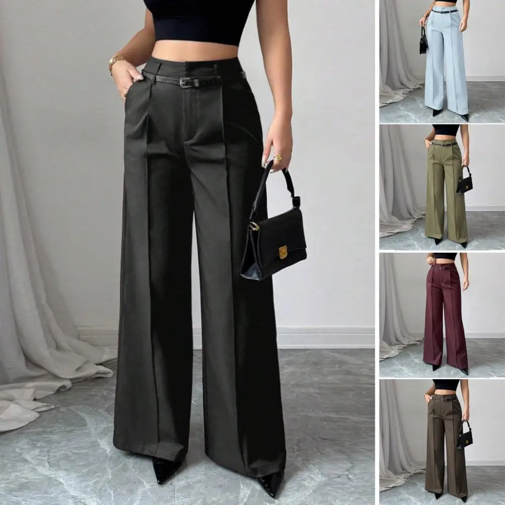 European American cross-border 2026 new women's high-waisted draped straight-cut simple suit pants for women women's ropa mujer