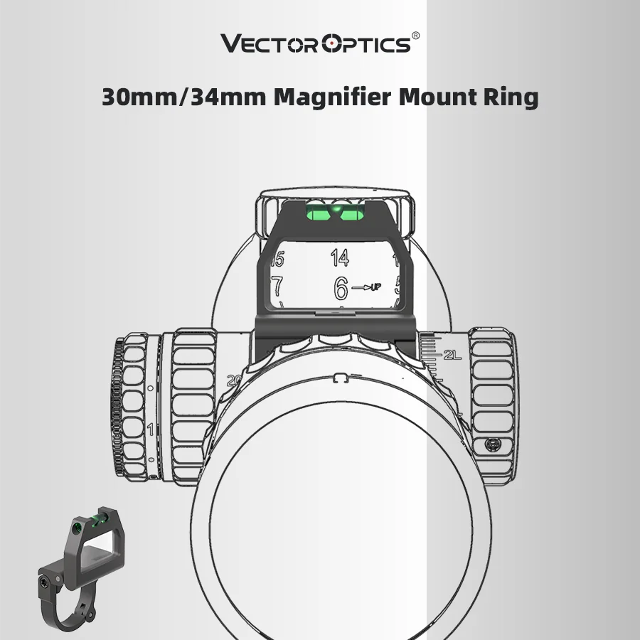 

X-Accu 30 мм/34 мм быстрооткидное кольцо для крепления лупы с башней и пузырьком уровня