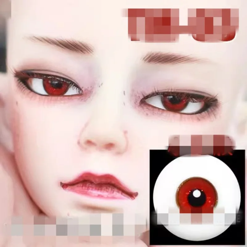 Bjd Doll Eyes Red Layered Grain Glass Eyeball  1/6 1/4 SD.14mm 16mm  Free Box Doll Accessories GA40