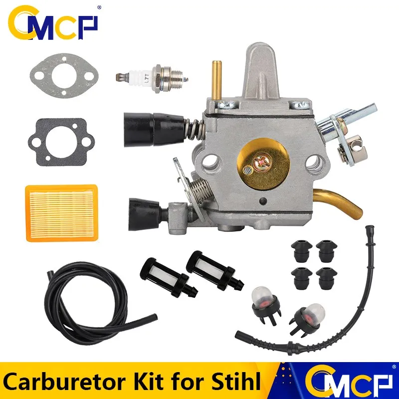 CMCP Carburetor Kit Replacement 0000 930 2802 for Stihl FS250R FS120 FS200 FS200R FS202 FS300 FS350 BT120 BT120C BT121 Chainsaw 