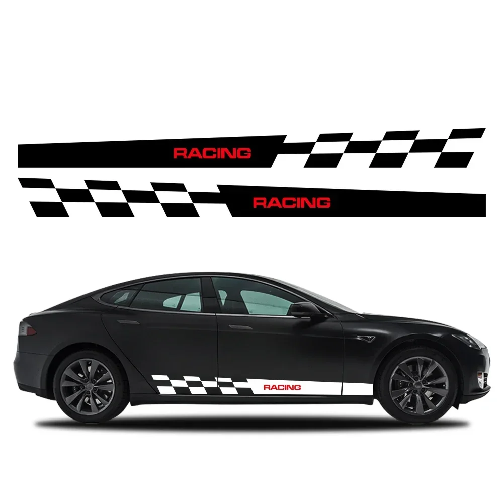 

Для Tesla Model S боковые наклейки на дверь автомобиля, ПВХ наклейки, водостойкая виниловая пленка, авто внешний Стайлинг, украшение, автомобильные аксессуары
