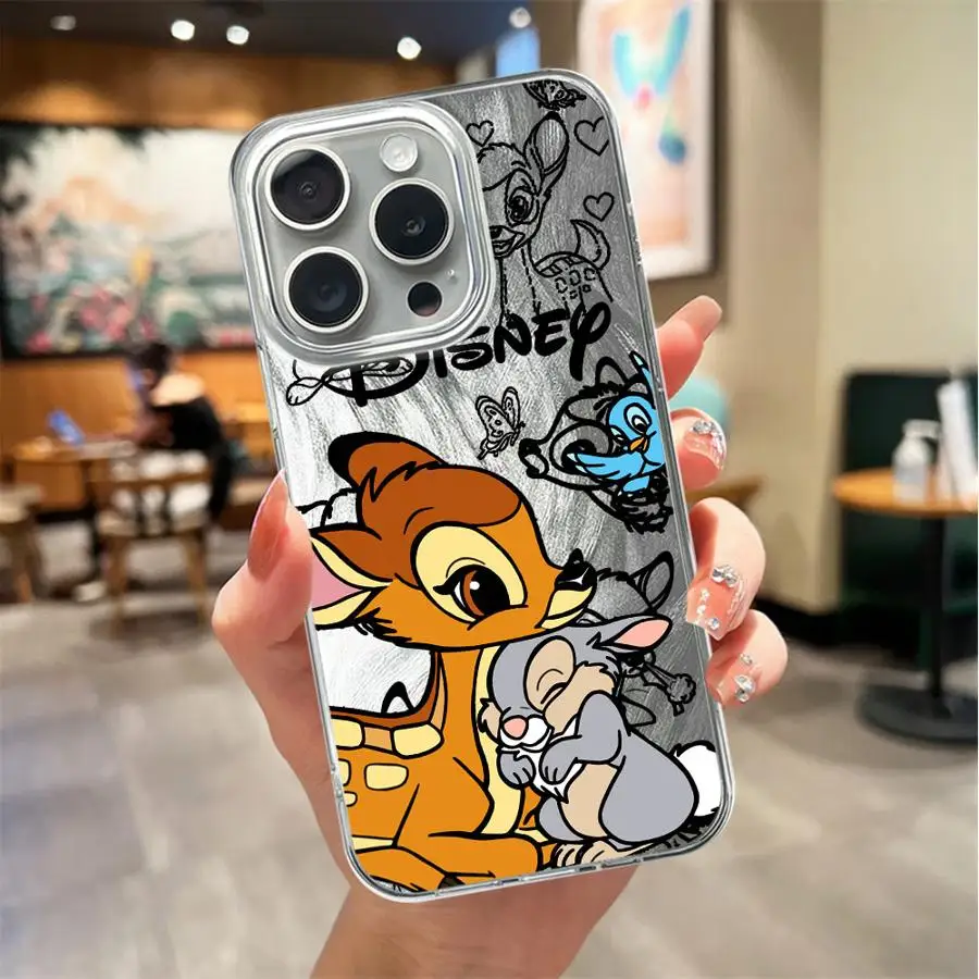 Case for iPhone 13 Pro 14 12 14 Plus 11 16e 15 16 Pro Max Back Phoen Cover Disney Bambi Deer