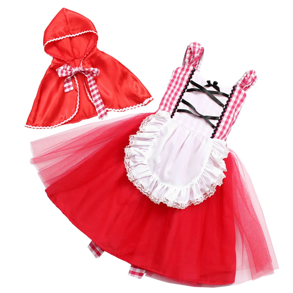 Costume d'Halloween du Petit Chaperon Rouge pour Bol, Robe de Bébé avec Cape