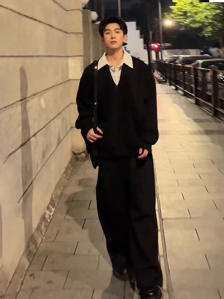 

Крутая мужская толстовка с воротником irt, свободные прямые брюки, осенне-зимний комплект, модная уличная одежда, повседневная спортивная одежда