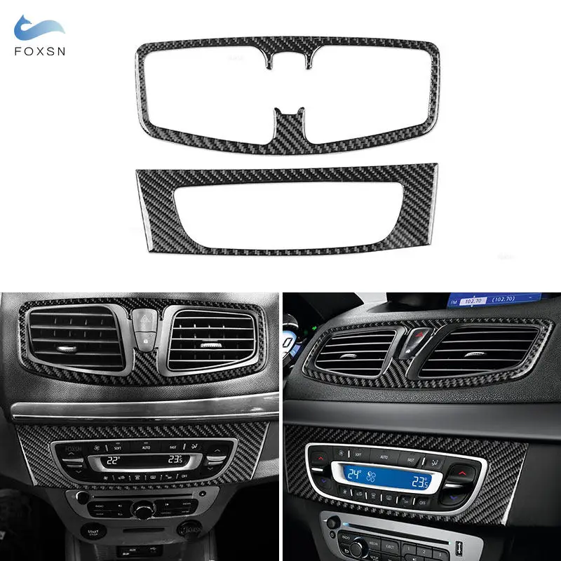 

Car-styling Central Control Panel Carbon Fiber Stickers Trim For Renault Fluence Megane 3 RS 2009 2010 2011 2012 2013 2014 2015