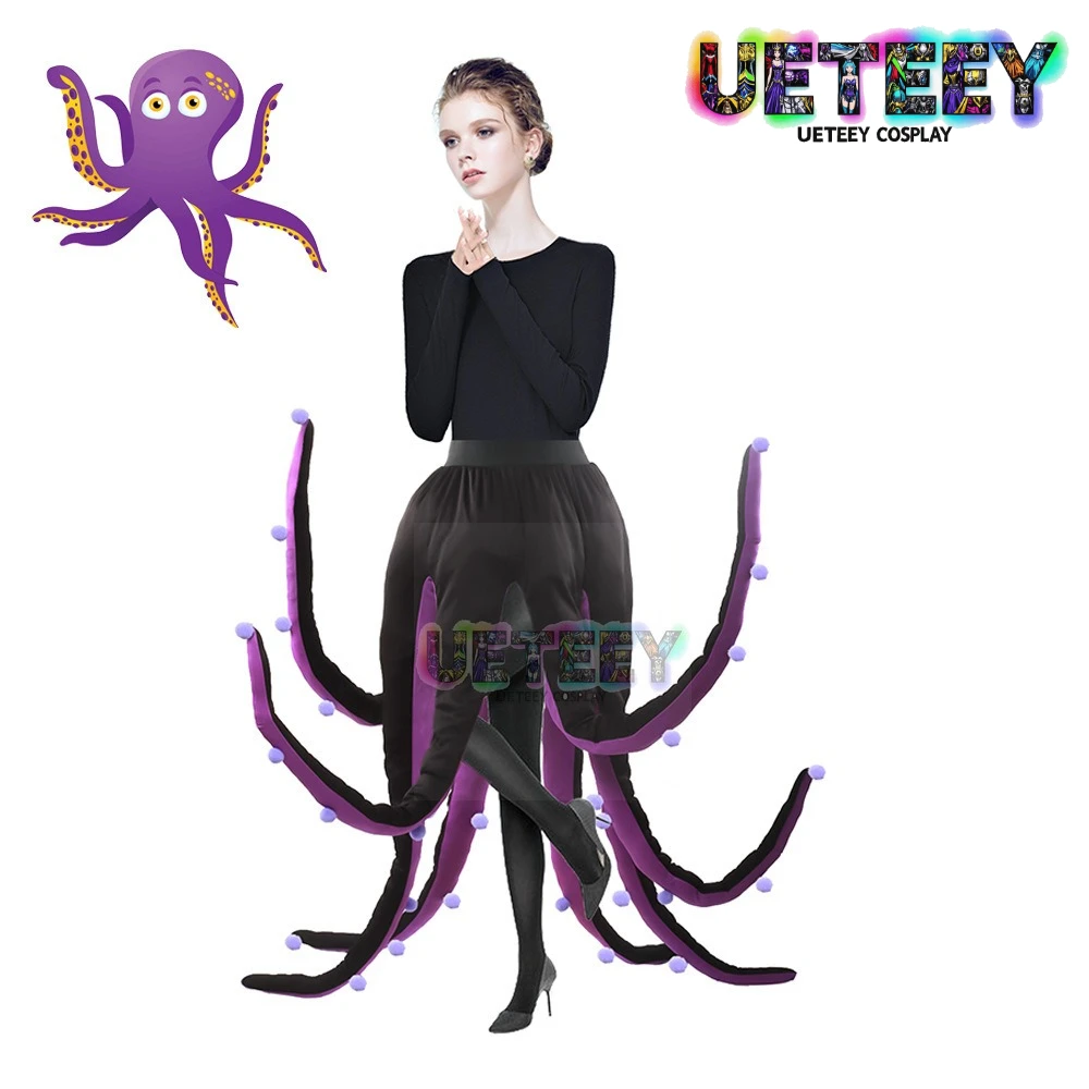 

UETEEY COS Anime Costume Ursula Cosplay Long Octopus Tentacles Skirt Set Shirt Sea Witch Octopus Skirt Costume Women Halloween