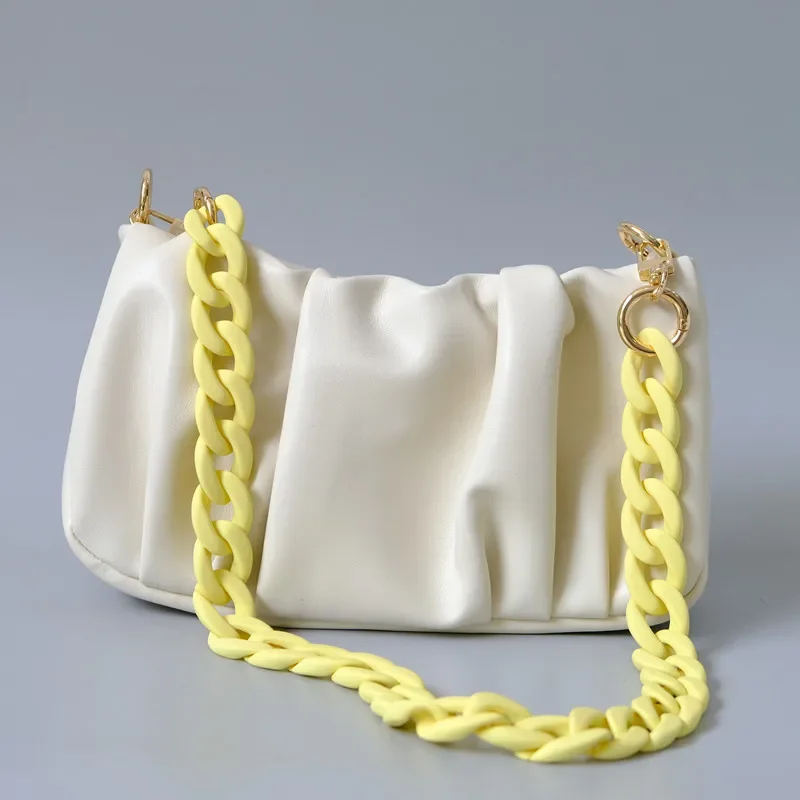 

New Fashion Woman Handbag Accessory Chain Matte Green Resin Chain Frosted Crossbody Strap Women Luxury Shoulder Purse Chains