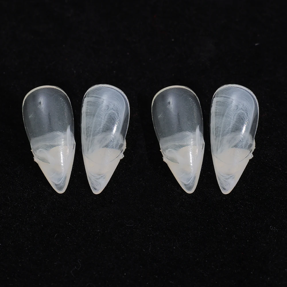 1-10Pairs Adult Vampire False Teeth Transparent Dentures Fangs Zombie Tooth For Horror Bloody Halloween Party Decoration Props