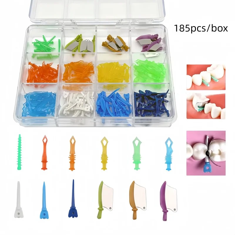 

185 шт./кор., одноразовый стоматологический клин для зазора зубов с отверстием, межзубный клин, нож для стоматолога, межзубный клин, набор инструментов