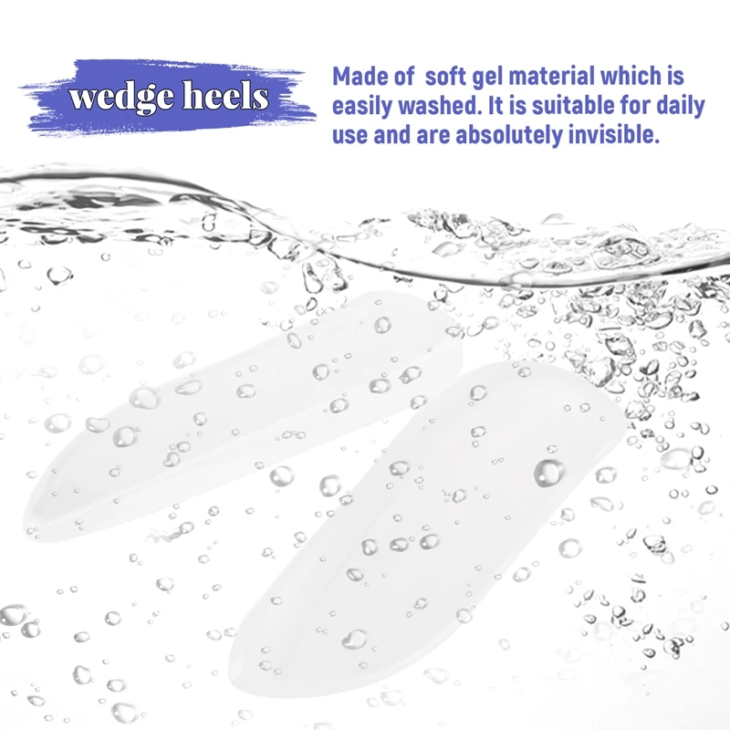 

2 Pairs Medial & Lateral Heel Wedge Silicone Insoles - Corrective Adhesive Shoe Inserts for-A51M