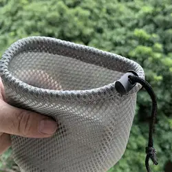 Mini Durable Mesh Drawstring Bag Stuff Storage Sack Bottle Organizer Hiking Picnic Camping Bag Outdoor Pocket Bag