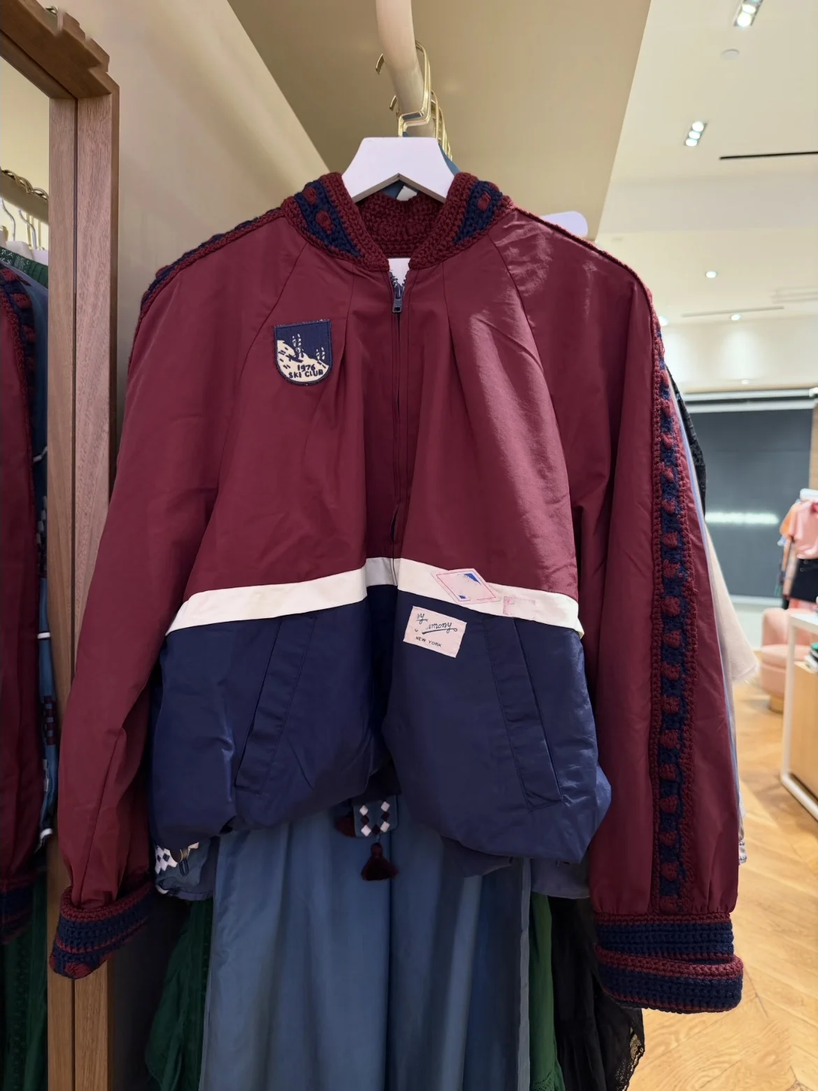 

HEIDD SE2025 Autumn Winter College Sle oulder Drop Sve Stand Collar Embroidered Patchwork Jaet Outerwear for Women