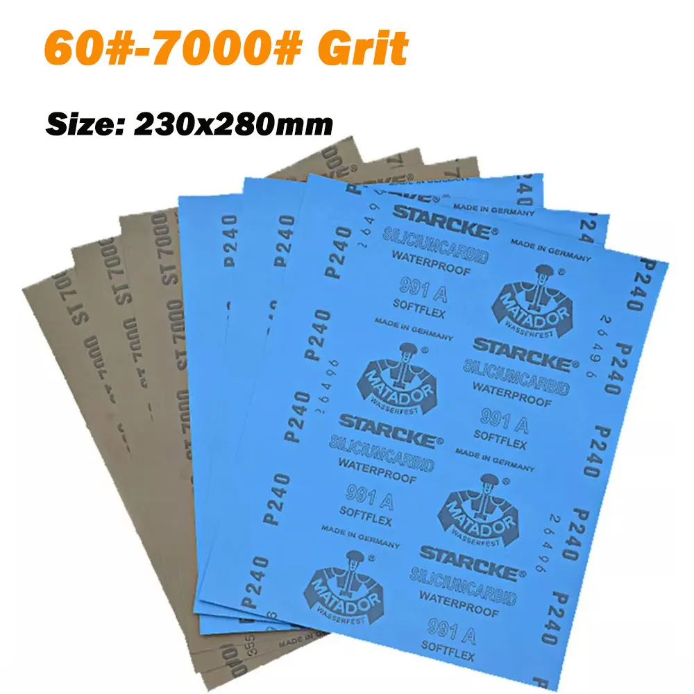 

1Pcs Wet Dry Sandpaper A4 230x280mm 60~7000Grit Abrasive Polishing Tool Abrasive Sandpaper Paper Sheets Surface Finishing Made