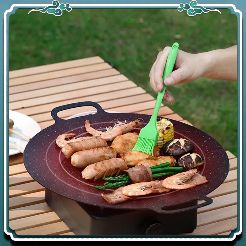 

Reliable 38Cm Outdoor Camping Grill Plate Korean Barbecue Plate Barbecue Meat Pot Barbecue Plate Frying Plate