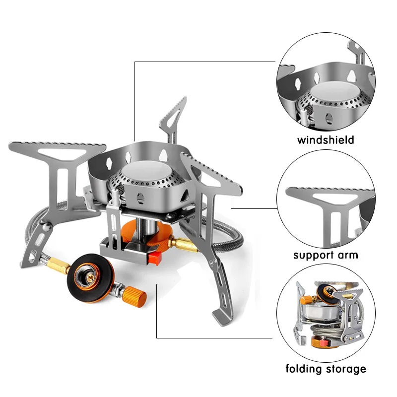 Imagem -06 - Adaptador de Gás Butano High Pressure Camping Burner Fogão a Gás Portátil Turismo e Camping Fogão a Gás Viagem Natureza Caminhada