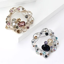New Vintage Lrregular Brooch Women's Men's Suit Shiny Rhinestone Crystal Upscale Luxury Niche Pin Dress Jewelry Accessories Gift