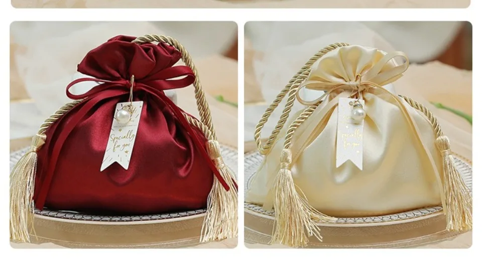 10/30/50 Pcs Luxus Verpackung Kordelzug Samt Beutel Beutel Geschenk Tasche Für Hochzeit Süßigkeiten Boxen Mit Perle string Dekor Gefälligkeiten Taschen – Detail 6