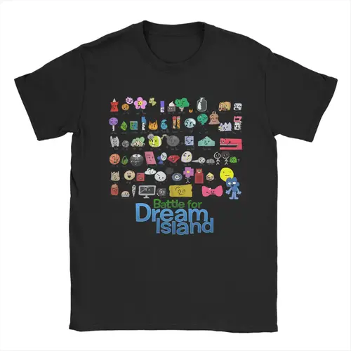 Camisetas de ocio BFDI Battle for Dream Island, camisetas de algodón con cuello redondo para hombre, camiseta de manga corta de dibujos animados, ropa recién llegada
