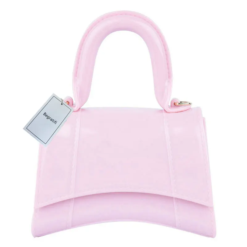 Mini bolso de mano para mujer, monedero de gelatina de color caramelo, bolso diagonal de hombro, 2024