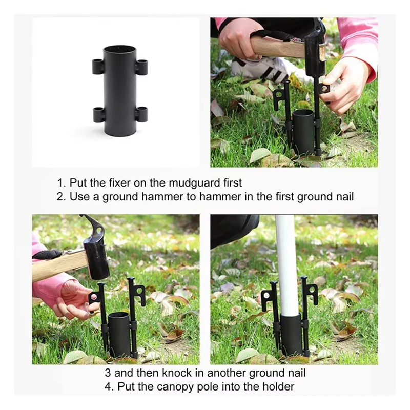 

New-Tent Pole Holder Tent Rod Holder Outdoor Awning Reinforced Windproof Support Rod Tent Fixed Stand Holder For Canopy Pole