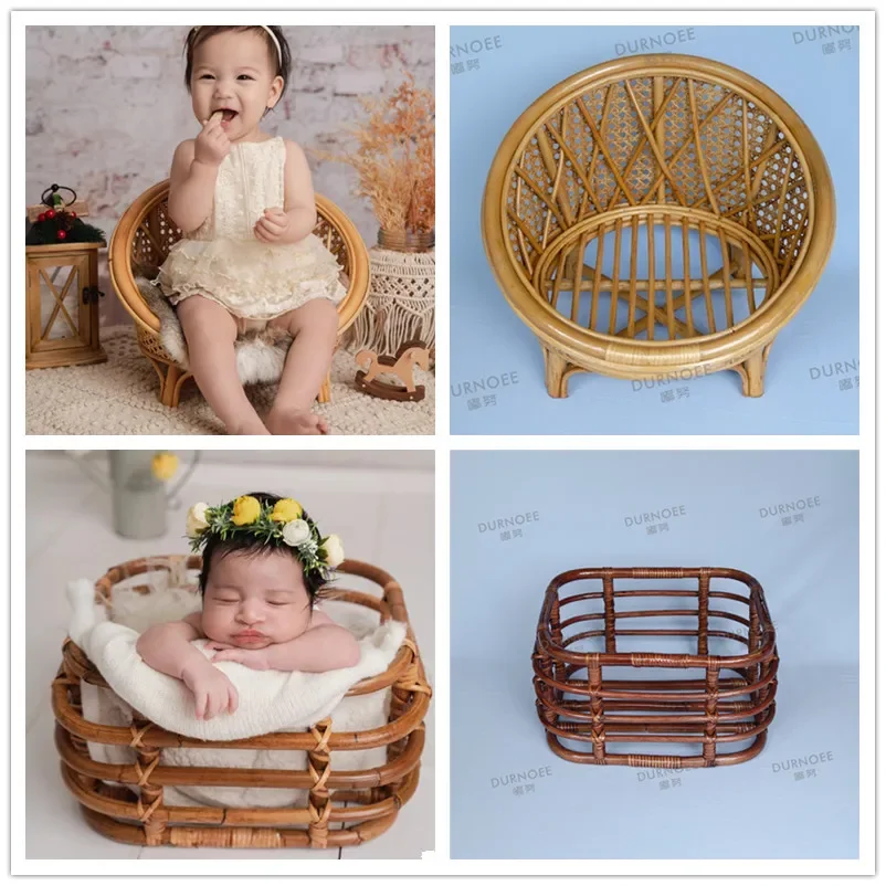 Newborn Photography Chair Bed Retro Basket Posing Baby Photography Props Shooting Studio Fotografía Accesorios