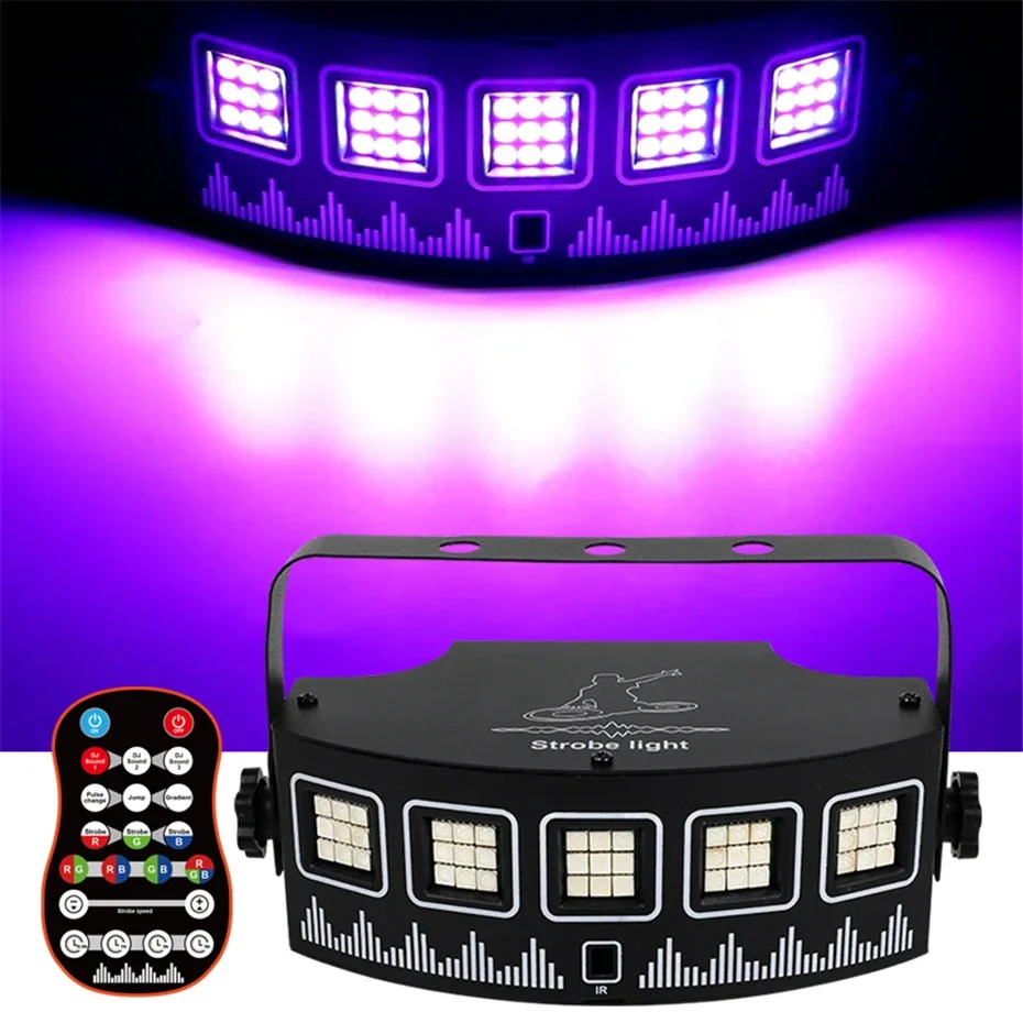 LED RGB Disco DJ Strobe Licht Bühne Lichteffekt Party Urlaub Weihnachten Musik Club Bar Sound aktiviert Blitz Gradient