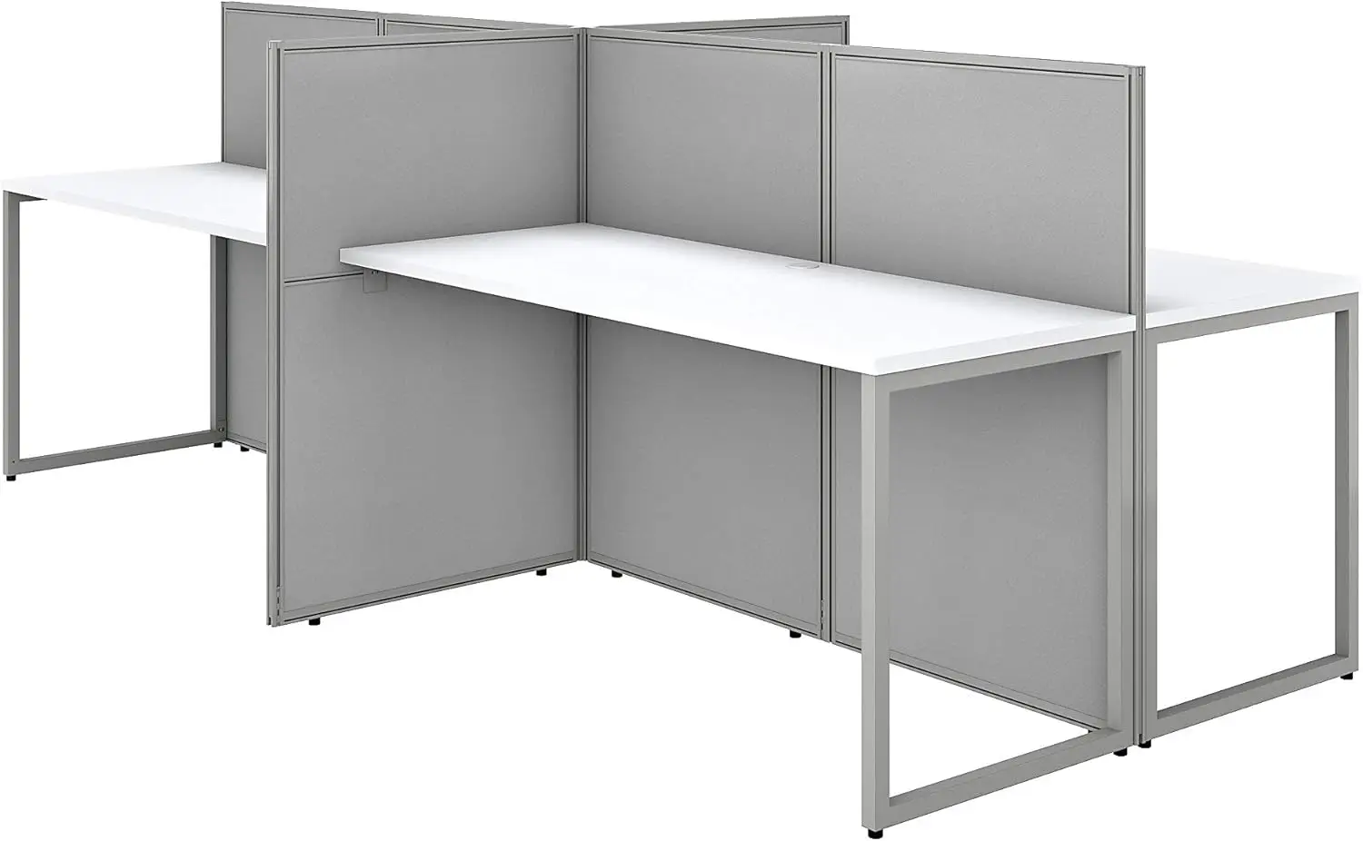 Bush Business Furniture Cubicle Desk with Privacy Panels Easy Office Collection Four Person Computer Table Workstations