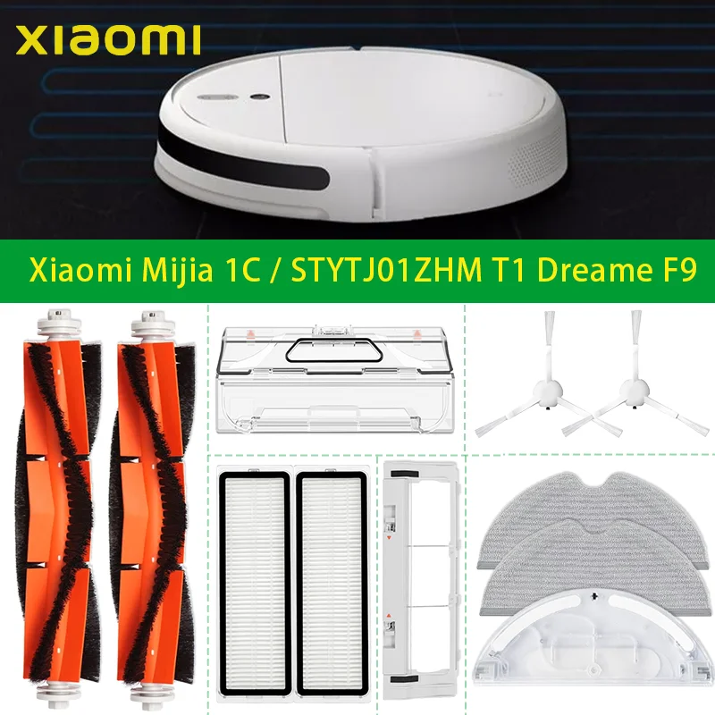 For Xiaomi Mijia 1C / STYTJ01ZHM T1 Dreame F9 Robot Vacuum Cleaner Mop Hepa Filter Main Side Brush Mop Cloth Robotic Accessories