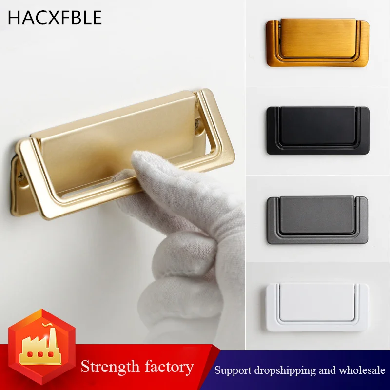 Drawer Concealed Folding Handle  Cupboard Hidden Pulls Zinc Alloy Flat Cabinet Handles Furniture Hardware Handles Accessories