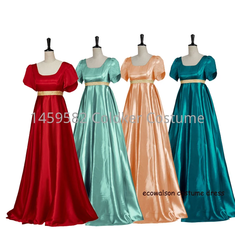 Regentschaft Bridge rton Kleid Satin Vintage viktoria nischen Ballkleid hohe Taille Jane Kostüm Cosplay Tee kleid für Frauen