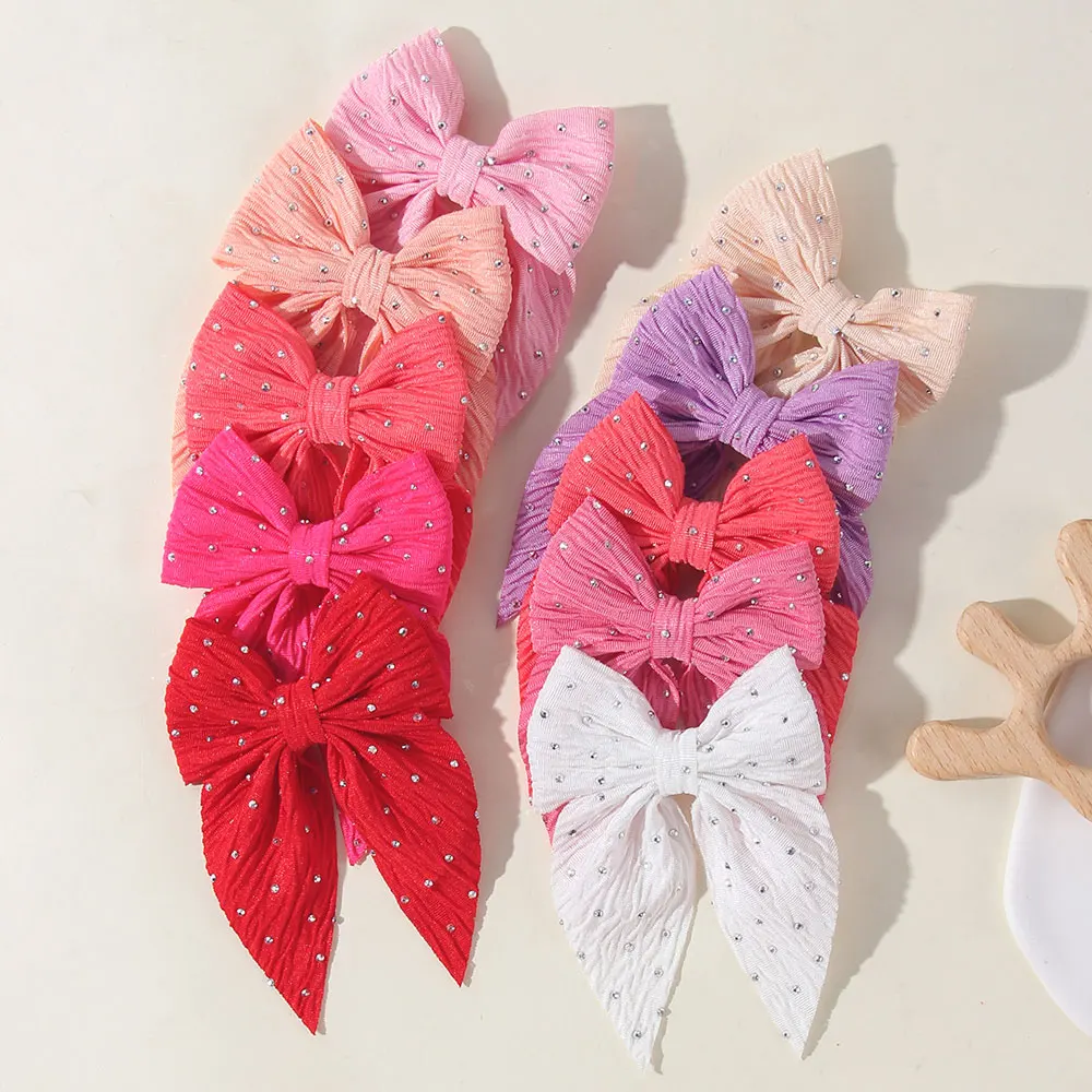 

2-4Pcs Candy Color Cheer Bow Hair Clips Gilrs Bowknot Hairpins Cute Batterfly Barrettes Clip Baby Hair Accessories Velvet Bows