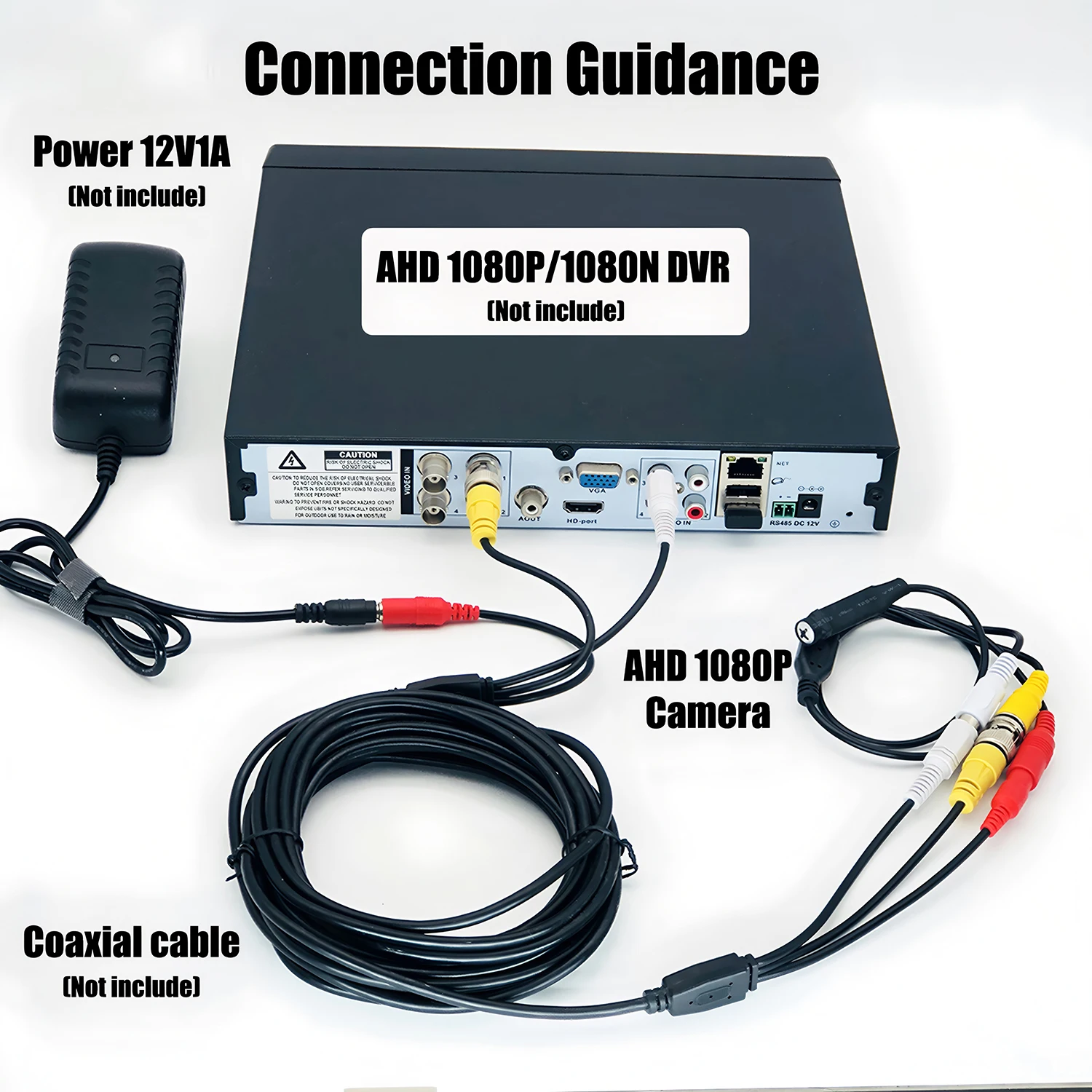 كاميرا تناظرية أمنية صغيرة بدقة 1080 بكسل، عدسة 3.6 ملم، BNC/RCA/DC، فيديو/صوت/طاقة، خيار PAL/NTSC