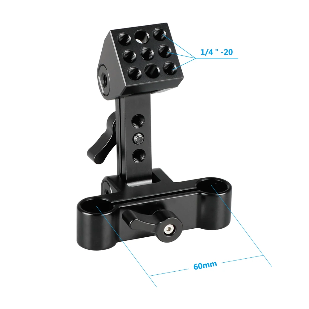 CAMVATE-Soporte de Monitor ajustable con abrazadera de varilla Dual de 15mm, equipo de jaula de Monitor de cámara, sistema de varilla de 15mm para fotografía