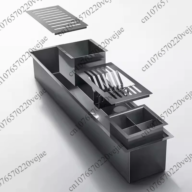 1Pcs 1200x184x140mm Integrated Base Sink Nano Kitchen