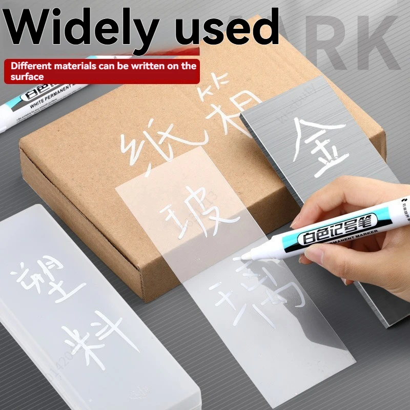 1/10/20Pcs White Permanent Marker Pens Set 0.7/1.0/45MM Markers Paint Pen Ink for Plastic Leather Glass Stone Metal Art Supplies view 5