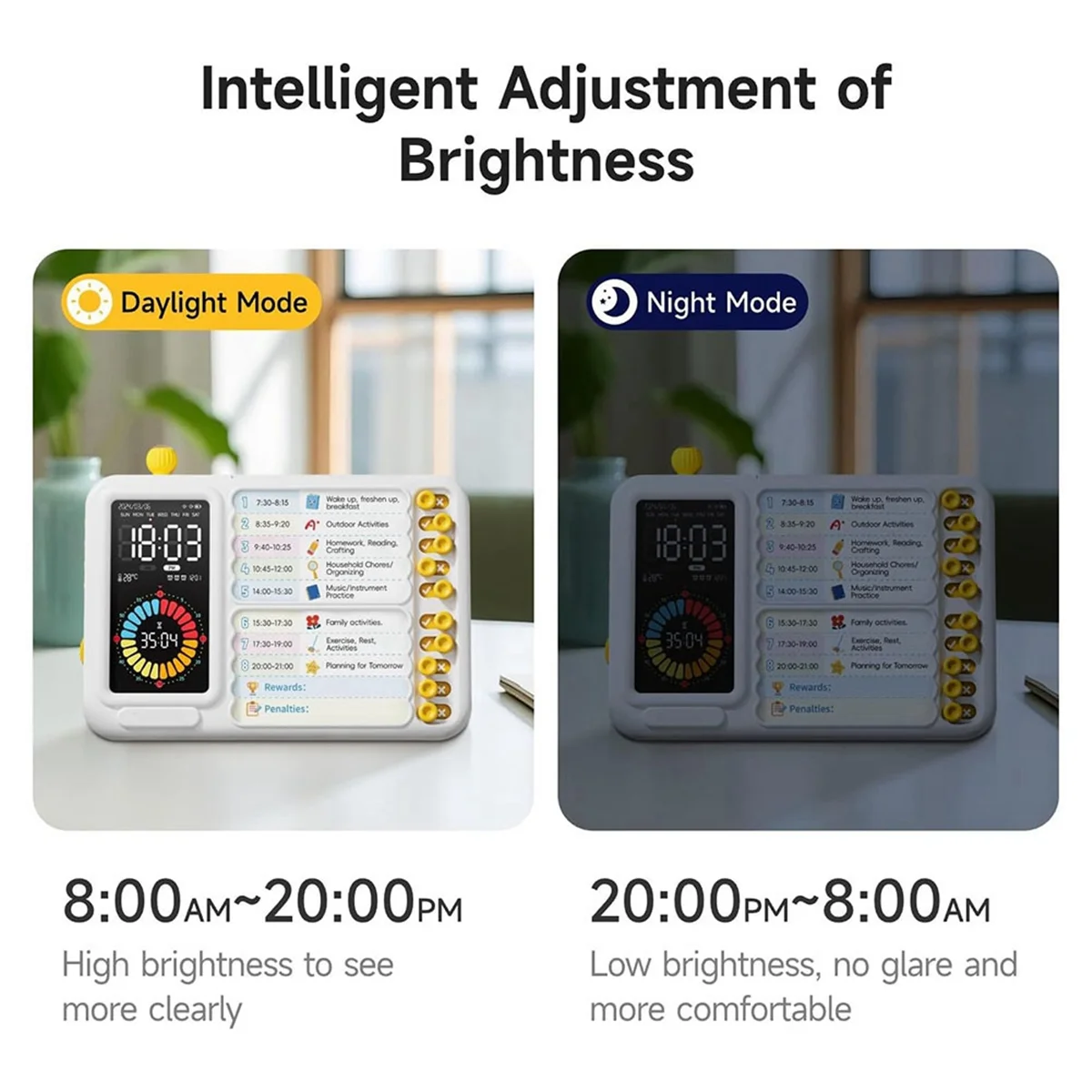 

Visual Timer for Kids Adults, ADHD Timer with Planning Board for Schedules, Task Timer Toddler Visual Timer Silent Timer