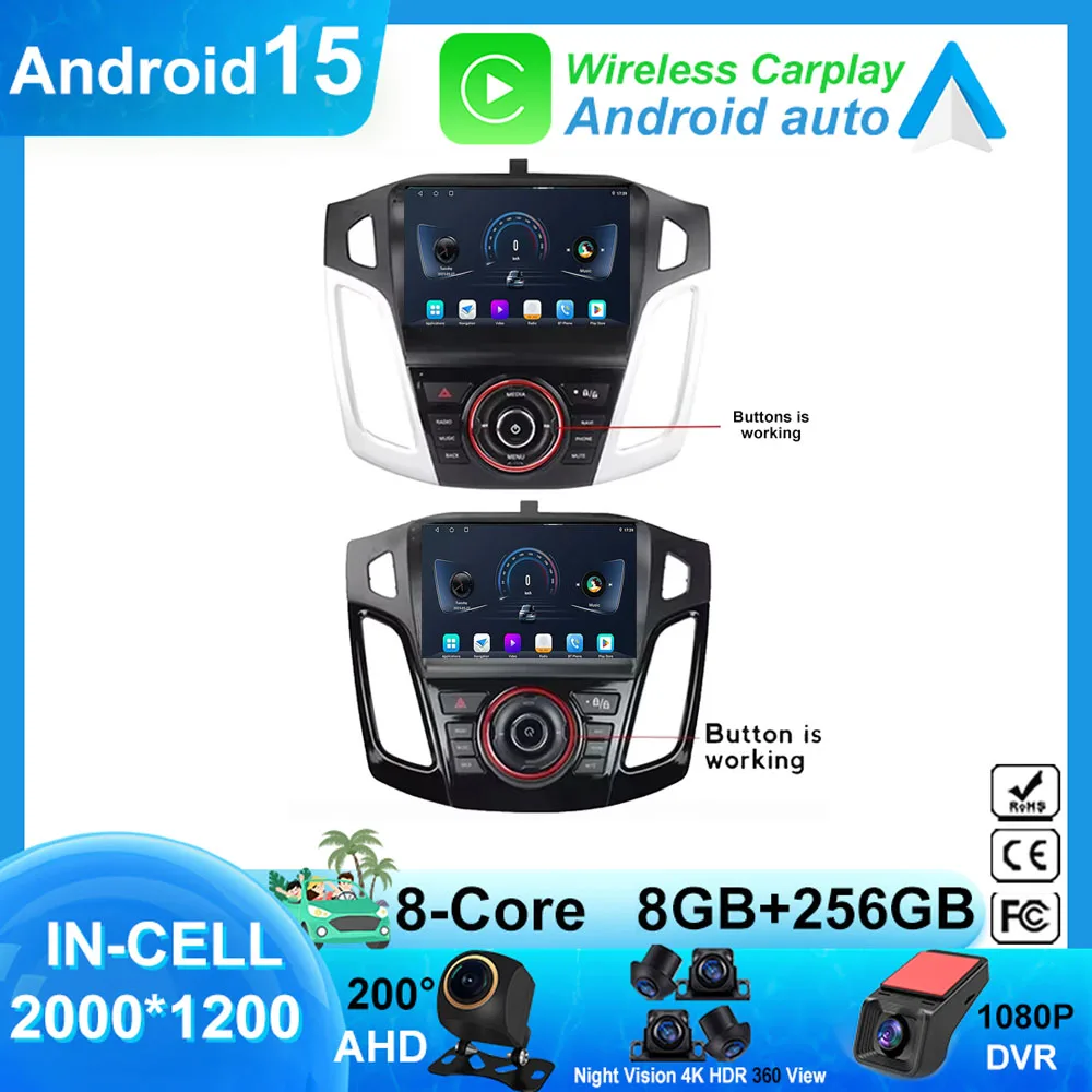 

For Ford Focus 3 Mk 3 2011 2012 2013 2014 2015-2019 Auto Radio Multimedia Head Unit Car Player GPS Stereo Android Navigation